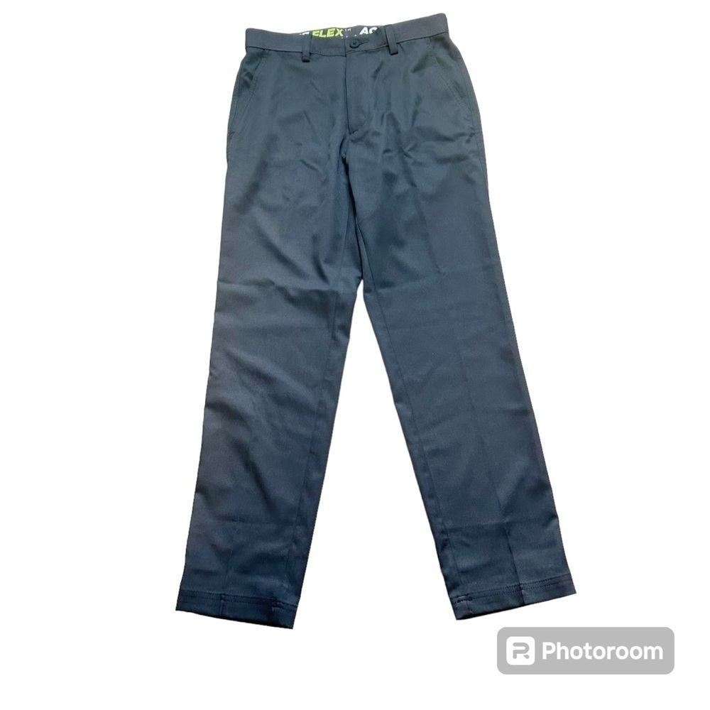 HAGAR Active Flex Tech Grey Pants Mens Size Small Stretch Waist Dress Pant Fall